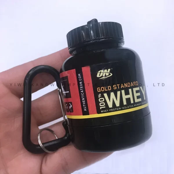 Hot Protein Powder Bottle With Keychain Portable Mini Medicine Holder Advertising Health Funnel Sports Bottle Outdoor Tool - Image 7