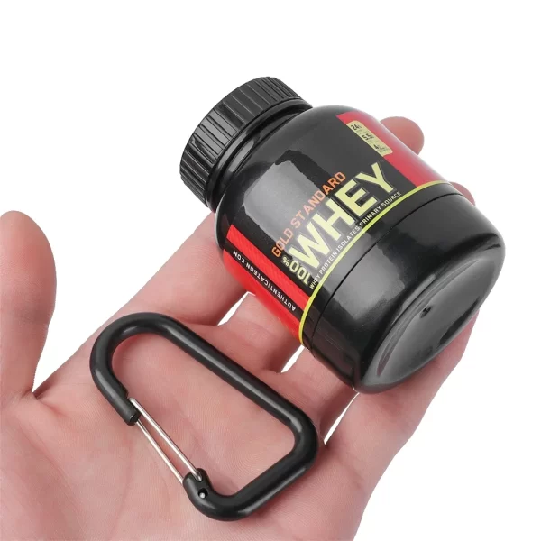 Portable Protein Powder Bottle With Whey Keychain Health Funnel Medicine Box Small Water Cup Outdoor camping Container - Image 2